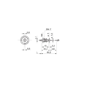 Fibre opt. directe, plast., tête flexible Pmax=30mm, 2m-Lire la description