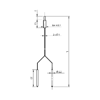 Fibre optique, Directe, Plastique, 2xØ1mm, Tête M4x0.7 axial, 1.0m-Lire la description