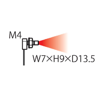 Fibre opt. directe, tête M4, faisceau Ø0.75 mm, 2m, IP67-Lire la description