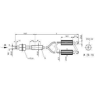 Fibre opt. plast. barrage Ø1mm, tête M3, standard, lg2m-Lire la description