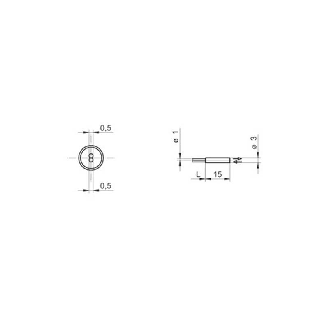 Fibre opt. directe, plast., tête 3x15 Pmax=40mm, 2m-Lire la description