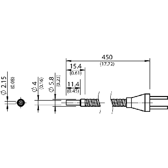 Fibre opt. barrage, verre Ø2,2mm, 450mm-Lire la description