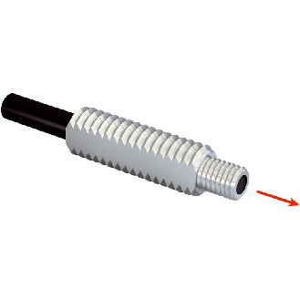 Fibre opt. barrage, plast., tête M4 inox, 2m-Lire la description