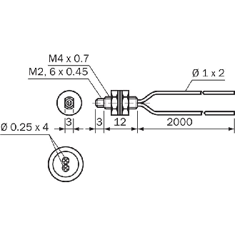 Fibre opt. directe, plast., tête M4, 2m-Lire la description