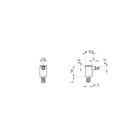 Fibre opt. directe, verre, tête coudée Pmax=60mm +250°C, 0,5m Fibre opt. directe, verre, tête coudée Pmax=60mm +250°C, 0,5m-Lire la description
