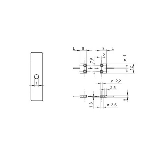 Fibre opt. plast. barrage tête POM 8x12x3mm Pmax=165mm Lg 1m-Lire la description