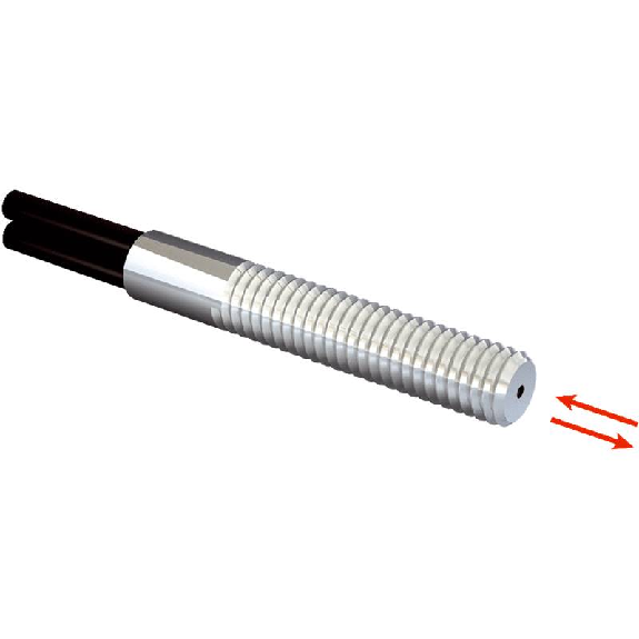 Fibre opt. directe coaxiale, plast. Ø1.3mm, tête M3 inox, 5m-Leggi tutto
