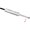 Fibre opt. barrage, plast. embout M3 + embout 1mm avec renvoi à 90°