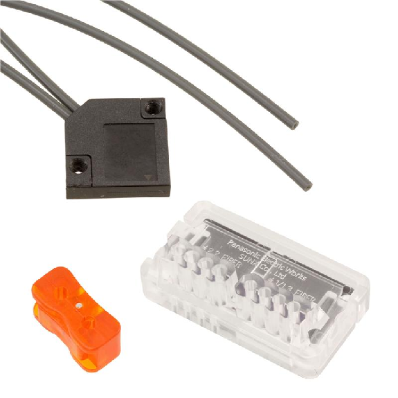 Fibre opt. directe, plast., tête 5x20x20mm, 2m-Lire la description