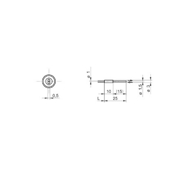 Fibre opt. directe, plast., tête 1,5x15mm Pmax=100mm, 2m-Lire la description