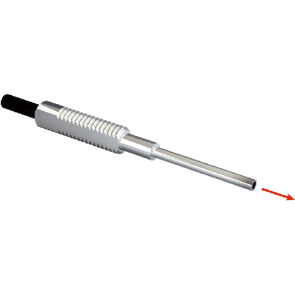 Fibre opt. barrage, plast., tête M4 + embout flexible-Lire la description