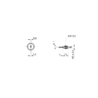 Fibre opt. directe, plast., 2xØ1mm, tête M3x11 inox, 2m-Lire la description