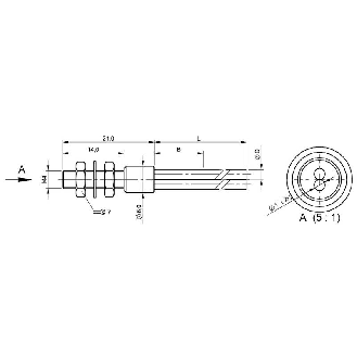 Fibre opt. directe, plast. Ø2,2mm, M6 tête Ø4 x 14mm, 2m-Lire la description