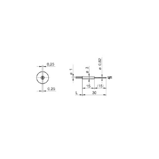 Fibre opt. directe, plast., tête coaxiale 0,82mm Pmax=35mm, 0,5m-Lire la description
