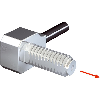 Fibre opt. barrage, plast., tête M4 à 90°, 2m