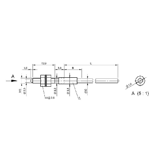 Fibre opt. barrage, plast. Ø2,2mm, tête M3 inox, 2m-Lire la description