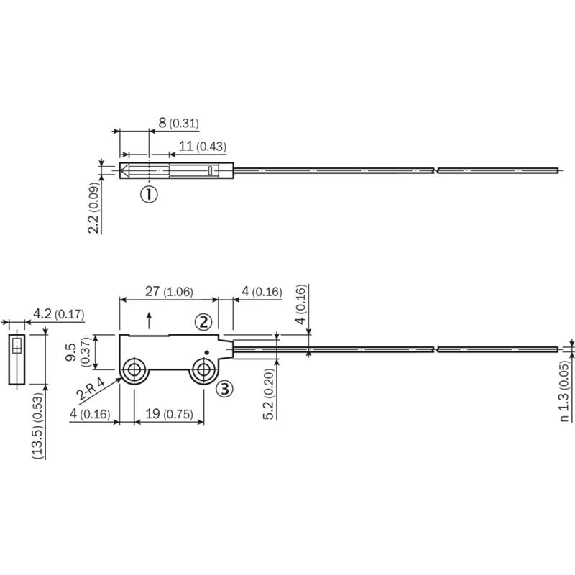 Fibre opt. barrage, plast. Array 11mm, 2m-Lire la description