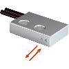 Fibre opt. directe, plast. 2xØ1mm ultra flexible, tête inox, 2m