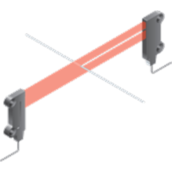 Fibre opt. Barrage, tête 5x69x20mm latérale, 2m, IP40 Fibre opt. Barrage, tête 5x69x20mm latérale, 2m, IP40-Lire la description