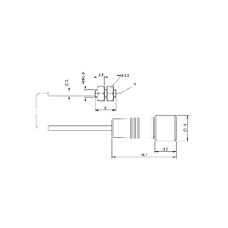 Tête de capteur optique Directe P12mm IR Ø3x8mm / M08 3P+C1m PUR-Lire la description