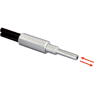 Fibre opt. directe, plast., tête M6 inox, 2m-Lire la description