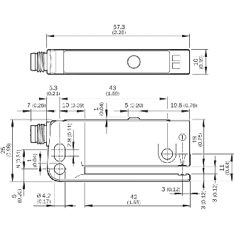 Fourche opt. U PNP/NPN E=3mm Prof=42mm IR IO-Link LO/DO / M08 4P-Lire la description