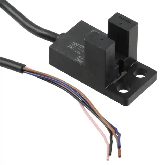 Micro Fourche opt. U NPN E=5mm Prof=9mm IR LO/DO 5-24Vdc, câble 1m-Lire la description