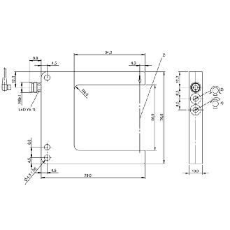 Fourche opt. U NPN E=50mm Prof=54mm Pot. Laser LO/DO / M08 3P-Lire la description