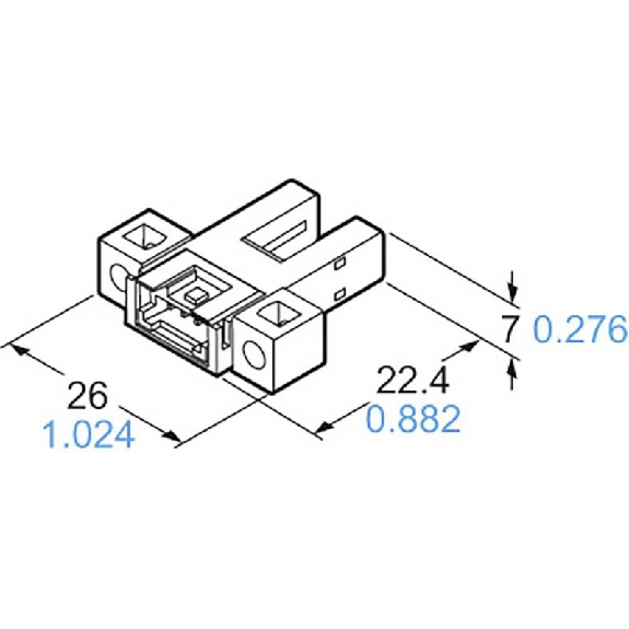 Micro Fourche opt. U PNP E=6mm IR LO/DO 5-24Vdc / Connecteur Micro Fourche opt. U PNP E=6mm IR LO/DO 5-24Vdc / Connecteur-Lire la description