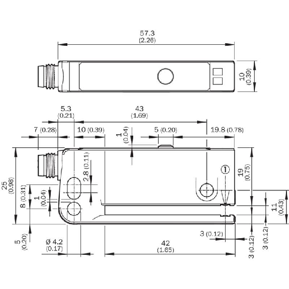 Fourche opt. U PNP/NPN E=3mm Prof=42mm IR IO-Link LO/DO / M08 4P-Lire la description
