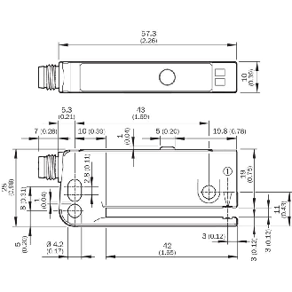 Fourche opt. U PNP/NPN E=3mm Prof=42mm IR IO-Link LO/DO / M08 4P-Lire la description