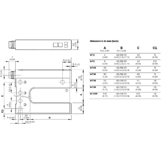 Fourche opt. U PNP/NPN E=5mm Prof=59mm IR LO/DO / M08 4P Fourche opt. U PNP/NPN E=5mm Prof=59mm IR LO/DO / M08 4P-Lire la description