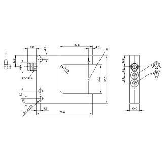 Fourche opt. U PNP E=30mm Prof=30mm Pot. LR LO/DO 10-30Vdc / M08 3P-Lire la description