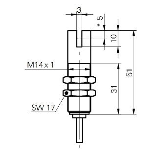 Fourche opt. U PNP E=3mm Prof=10(5)mm IR LO / Câble 2m-Lire la description