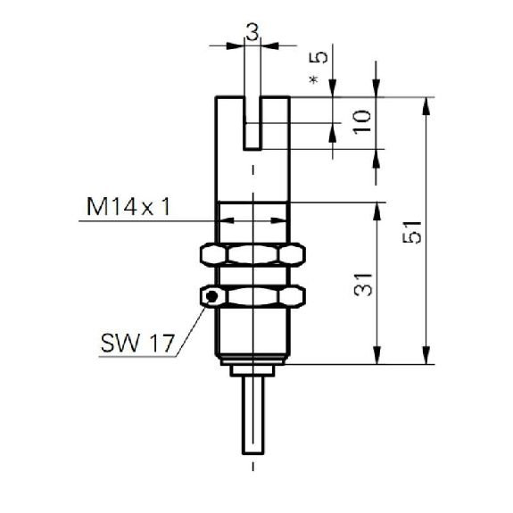 Fourche opt. U PNP E=3mm Prof=10(5)mm IR LO / Câble 2m-Lire la description