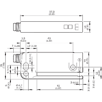 Fourche opt. U PNP E=3mm Prof=42mm IR IO-Link LO/DO / M08 4P-Lire la description