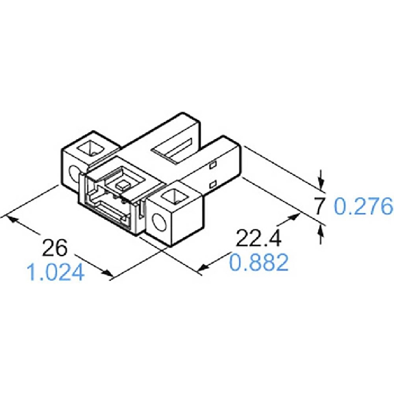 Micro Fourche opt. U NPN E=6mm IR LO/DO 5-24Vdc / Connecteur-Lire la description