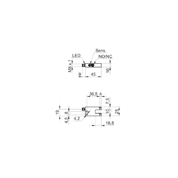 Fourche opt. U PushPull E=10mm Pot. IR IO-Link LO/DO / M08 3P-Lire la description