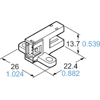 Micro Fourche opt. U NPN E=6mm IR LO/DO 5-24Vdc / Connecteur-Lire la description