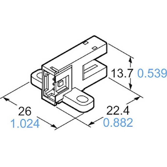 Micro Fourche opt. U NPN E=6mm IR LO/DO 5-24Vdc / Connecteur-Lire la description