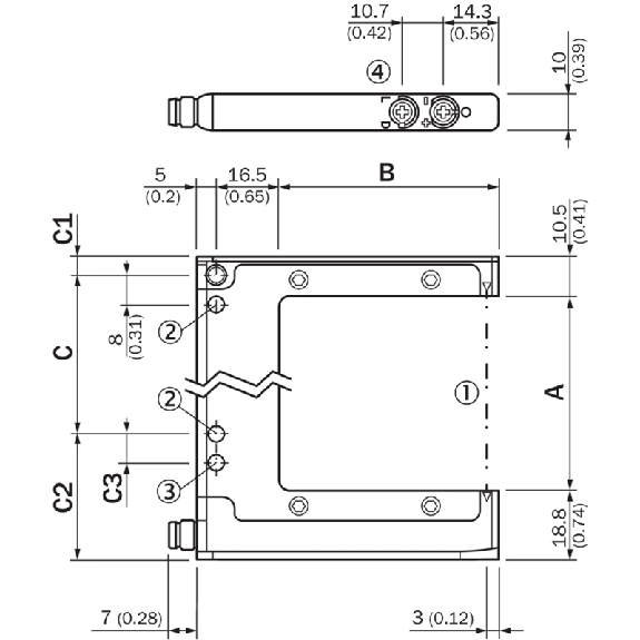 Fourche opt. U PNP/NPN E=120mm P=120mm LR LO/DO / M08 3P-Lire la description