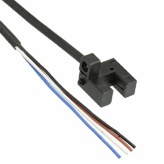 Micro Fourche opt. U NPN E=5mm Prof=6,5mm IR LO/DO IP50, câble 1m-Lire la description