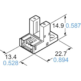 Micro Fourche opt. U NPN E=6 mm 5-24Vdc IP40 / Connecteur-Lire la description