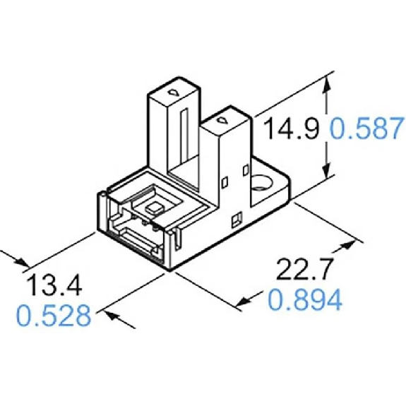 Micro Fourche opt. U NPN E=6 mm 5-24Vdc IP40 / Connecteur-Lire la description