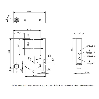 Fourche opt. U PNP E=50mm (3x28mm) Prof=54mm LO/DO / M12 4P-Lire la description