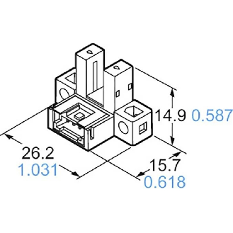 Micro Fourche opt. U NPN E=6 mm LO/DO 5-24Vdc IP40 / Connecteur-Lire la description