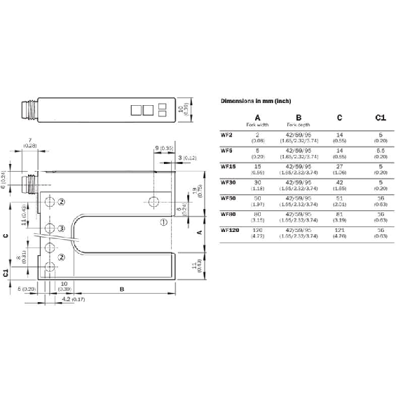 Fourche opt. U PNP/NPN E=30mm Prof=59mm IR LO/DO / M08 4P Fourche opt. U PNP/NPN E=30mm Prof=59mm IR LO/DO / M08 4P-Lire la description