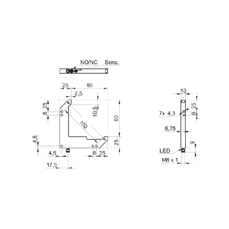 Fourche opt. L PushPull E=100mm Pot. IO-Link LR LO/DO / M08 3P-Lire la description