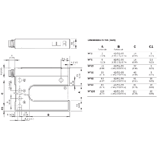 Fourche opt. U PNP/NPN E=2mm Prof=95mm IR LO/DO / M08 4P-Lire la description