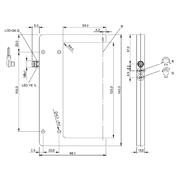 Fourche opt. U PNP E=120mm Prof=54mm Pot. IR LO/DO 10-30Vdc/ M08 3P Fourche opt. U PNP E=120mm Prof=54mm Pot. IR LO/DO 10-30Vdc/ M08 3P-Lire la description